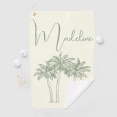 Serviette De Golf Palmier Monogrammé Élégant Moderne (En situation)