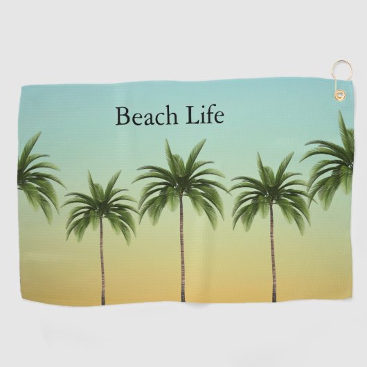 Serviette De Golf Palmiers en rang, vie sur la plage (Horizontal)