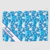 Serviette De Golf Palmiers et surfeurs personnalisés (Horizontal)