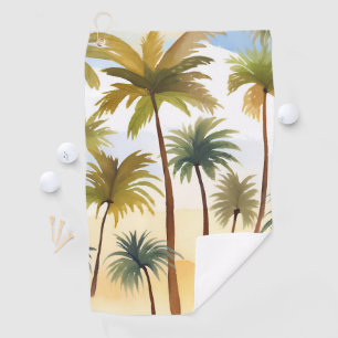 Serviette De Golf Palmiers Tropicaux   Peinture Aquarelle de Plage