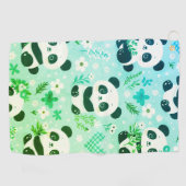 Serviette De Golf Panda Bear Motif Vert Imprimer (Horizontal)