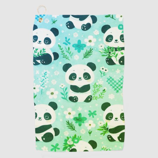 Serviette De Golf Panda Bear Motif Vert Imprimer (Devant)