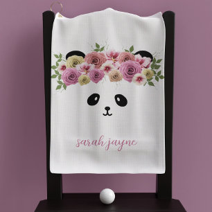Serviette De Golf Panda Bear Visage Personnalisé Girl's White Golf T