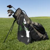 Serviette De Golf Panda géant Monogramme ou nom Noir (Vert)