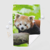 Serviette De Golf Panda rouge (En situation)
