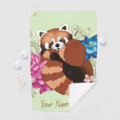 Serviette De Golf Panda Rouge Lotus Fleurs Henné (En situation)