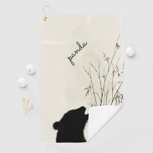 Serviette De Golf Panda Silhouette (En situation)