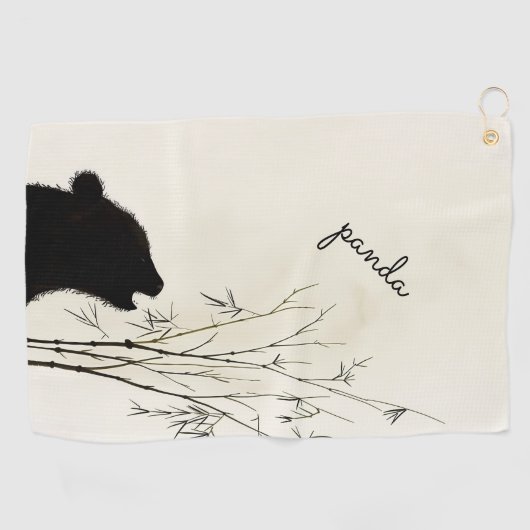 Serviette De Golf Panda Silhouette (Horizontal)