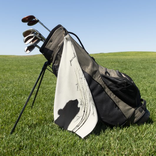 Serviette De Golf Panda Silhouette (Vert)