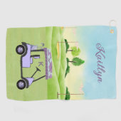 Serviette de golf Panier de golf Lavande Violette (Horizontal)