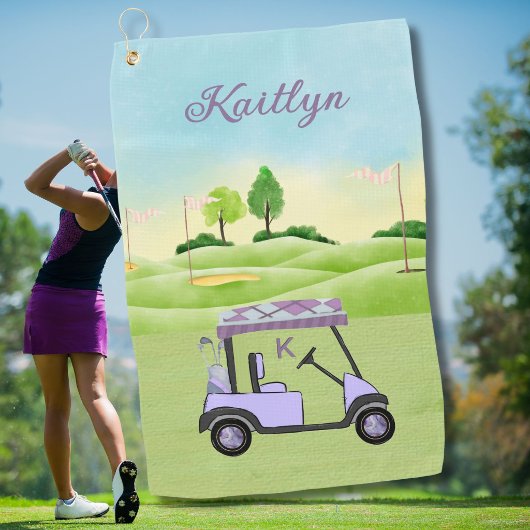 Serviette de golf Panier de golf Lavande Violette