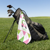 Serviette De Golf Panier de golf rose et vert Monogram Golf Towne (Vert)