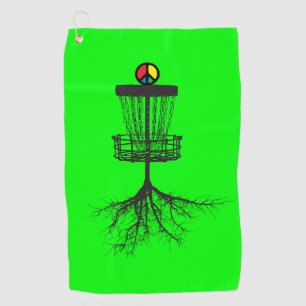 Serviette De Golf Panier de paix vert de Dayglo
