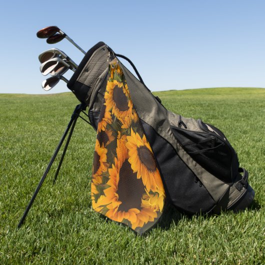 Serviette De Golf Panier de tournesol (Vert)