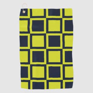 Serviette De Golf Panneau de contrôle bleu marine Green Checkerboard