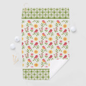 Serviette De Golf Panneau Retro Pink Spring Birds (En situation)