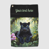 Serviette De Golf Panthère noire dans la jungle (Devant)