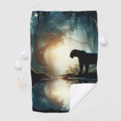 Serviette De Golf Panthère noire reflétée dans la piscine d'eau dans (En situation)