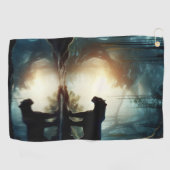 Serviette De Golf Panthère noire reflétée dans la piscine d'eau dans (Horizontal)