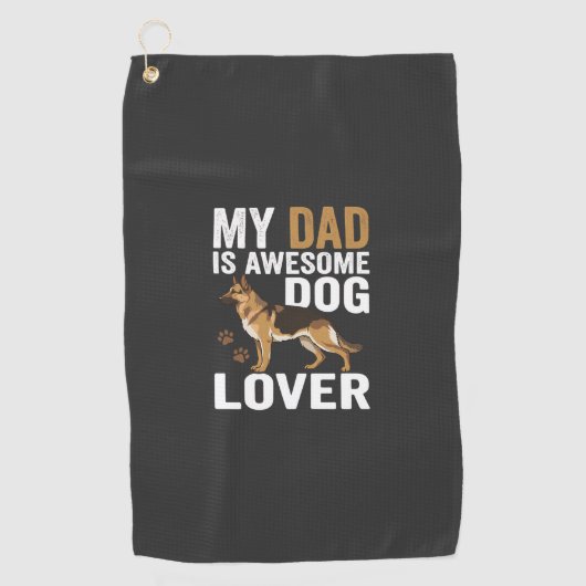 Serviette De Golf Papa amateur de chien est formidable (Devant)