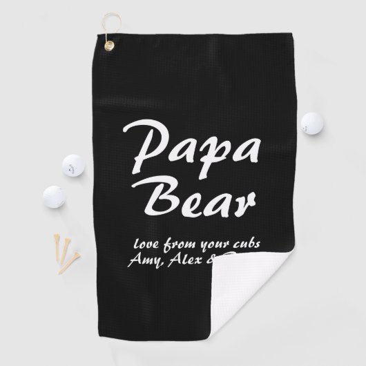 Serviette De Golf Papa Bear avec son script de petits Wham-O Frisbee (En situation)