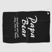 Serviette De Golf Papa Bear avec son script de petits Wham-O Frisbee (Horizontal)