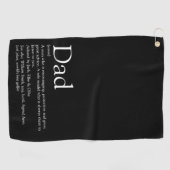 Serviette De Golf Papa, Daddy, Définition de Père Noir et Blanc (Horizontal)