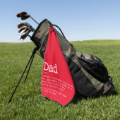 Serviette De Golf Papa Définition Fun Rouge Personnalisé (Vert)