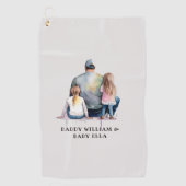 Serviette De Golf Papa et filles personnalisées (9) (Devant)