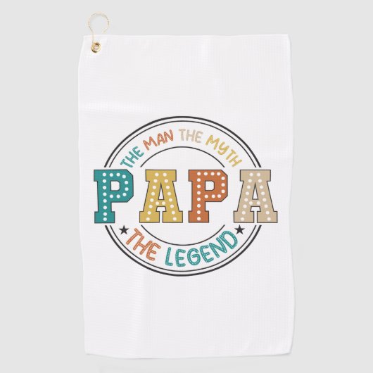 Serviette De Golf Papa, L'Homme, Le Mythe, La Légende (Devant)