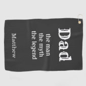 Serviette De Golf Papa l'homme le mythe la légende Monogramme (Horizontal)