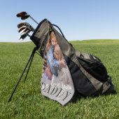 Serviette De Golf Papa, on t'aime Photo personnalisée (Vert)
