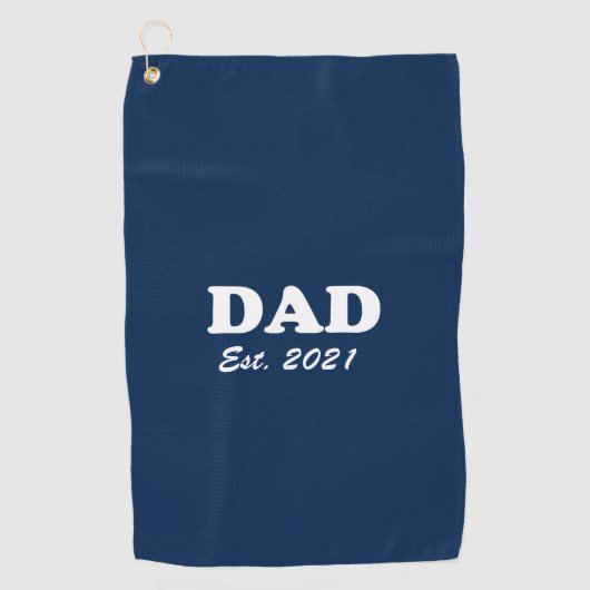 Serviette De Golf Papa personnalisé date établie marine bleu personn (Devant)