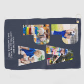 Serviette De Golf PAPA Photo Collage Lettre découpée Personnalisée (Horizontal)