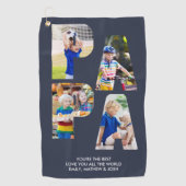 Serviette De Golf PAPA Photo Collage Lettre découpée Personnalisée (Devant)