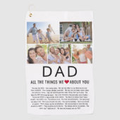 Serviette De Golf Papa Photos Choses Que Nous Aimons De Vous Fête de (Devant)