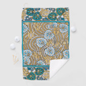 Serviette De Golf papier peint bleu art nouveau cyclamen (En situation)