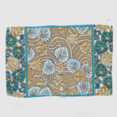 Serviette De Golf papier peint bleu art nouveau cyclamen (Horizontal)