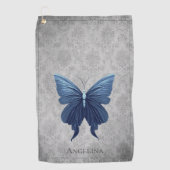 Serviette De Golf Papillon à bijoux bleu (Devant)