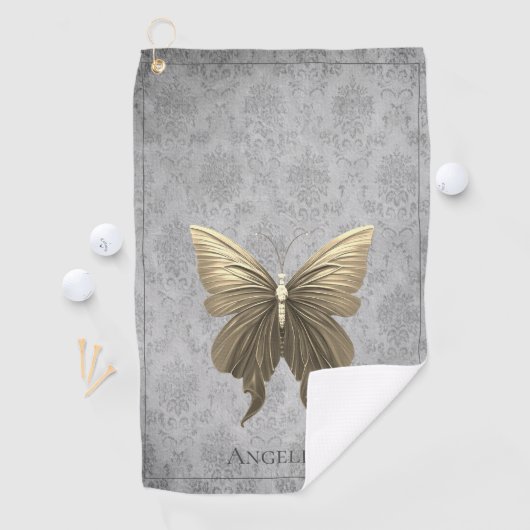 Serviette De Golf Papillon à bijoux en or (En situation)