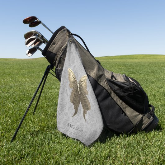 Serviette De Golf Papillon à bijoux en or (Vert)