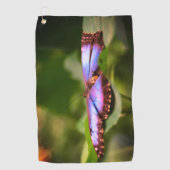 Serviette De Golf Papillon Bleu Nature Fermer Tint Haut (Devant)