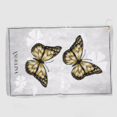 Serviette De Golf Papillon d'or Floral Golf serviette (Horizontal)