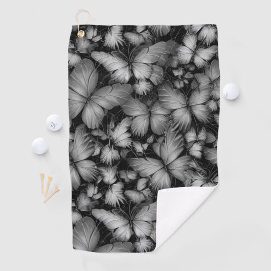 Serviette De Golf Papillon gris imprimé (En situation)