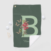 Serviette De Golf Papillon Pois de Senteur Douce Monogramme Initiale (En situation)
