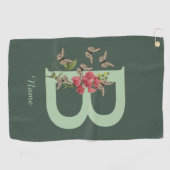 Serviette De Golf Papillon Pois de Senteur Douce Monogramme Initiale (Horizontal)