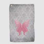 Serviette De Golf Papillon rose bijoux (Devant)