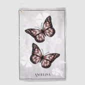 Serviette De Golf Papillon rose Floral Golf Towne (Devant)