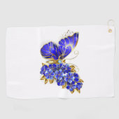 Serviette De Golf Papillon Saphir Fleur (Horizontal)