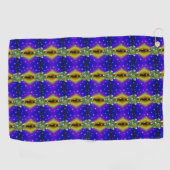 Serviette De Golf Papillon sur arc-en-ciel jaune violet (Horizontal)